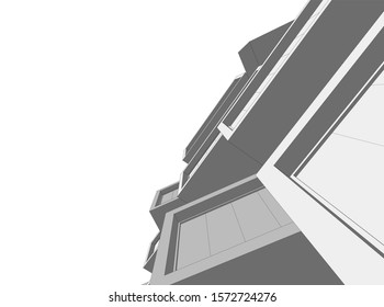 Building 3d structure. Architectural background. 