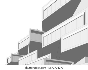 Building 3d structure. Architectural background. 