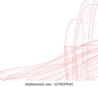 Building 3d structure. Architectural background. 