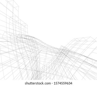 Building 3d structure. Architectural background. 