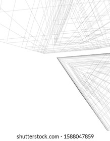 Building 3d structure. Architectural background. 