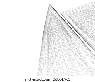 Building 3d structure. Architectural background. 