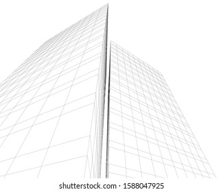 Building 3d structure. Architectural background. 