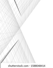 Building 3d structure. Architectural background. 