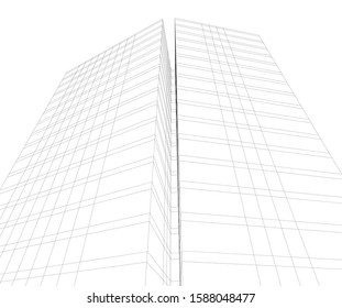 Building 3d structure. Architectural background. 