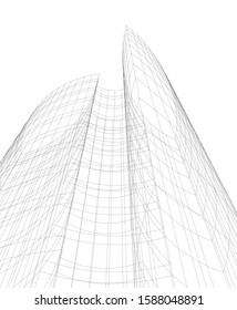 Building 3d structure. Architectural background. 