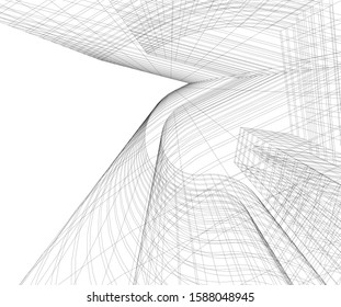 Building 3d structure. Architectural background. 