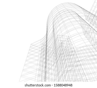 Building 3d structure. Architectural background. 