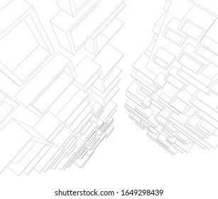 Building 3d structure. Architectural background. 