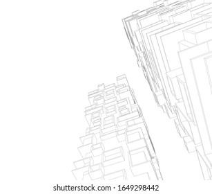 Building 3d structure. Architectural background. 