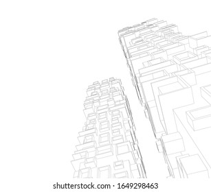 Building 3d structure. Architectural background. 