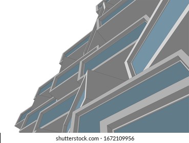 Building 3d structure. Architectural background. 
