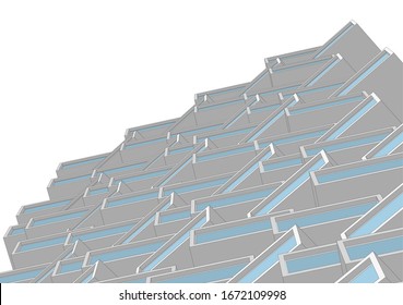Building 3d structure. Architectural background. 