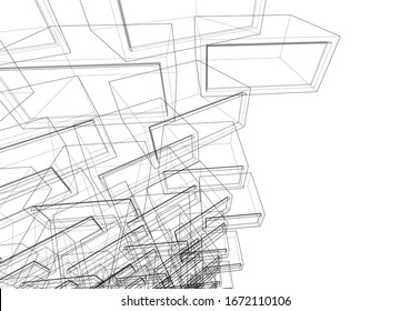 Building 3d structure. Architectural background. 