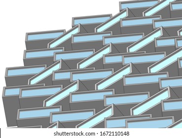Building 3d structure. Architectural background. 