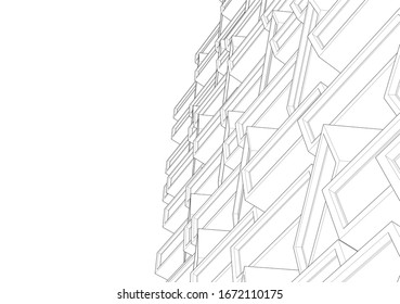 Building 3d structure. Architectural background. 