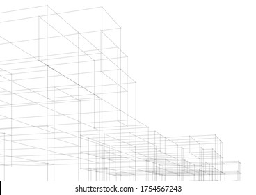 Building 3d structure. Architectural background. 