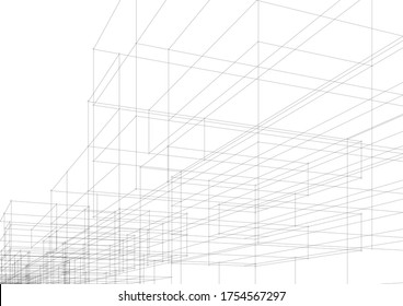 Building 3d structure. Architectural background. 