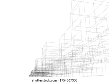 Building 3d structure. Architectural background. 