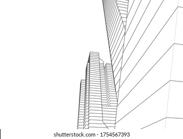 Building 3d structure. Architectural background. 