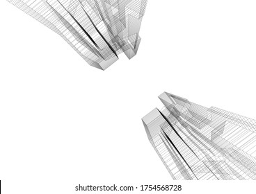 Building 3d structure. Architectural background. 