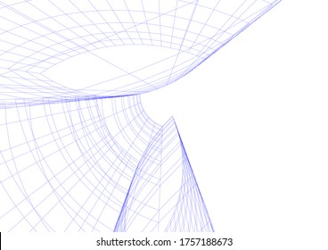 Building 3d structure. Architectural background. 