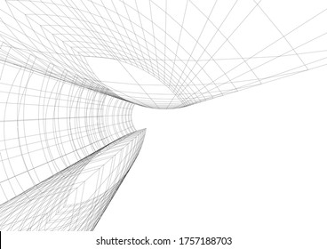 Building 3d structure. Architectural background. 