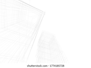 Building 3d structure. Architectural background. 