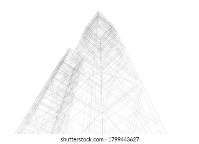 Building 3d structure. Architectural background. 