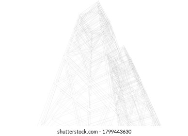 Building 3d structure. Architectural background. 