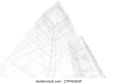 Building 3d structure. Architectural background. 
