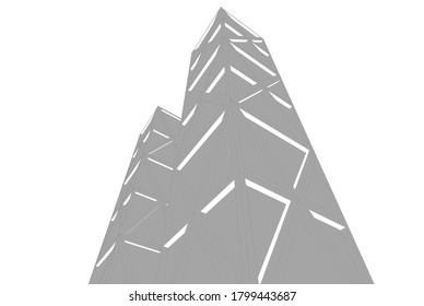 Building 3d structure. Architectural background. 