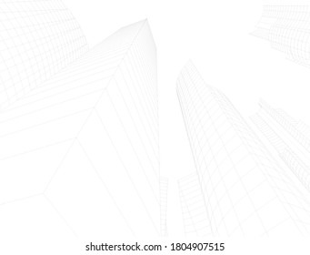 Building 3d structure. Architectural background. 