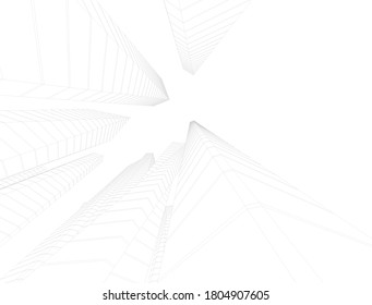 Building 3d structure. Architectural background. 