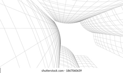 Building 3d structure architectural background
