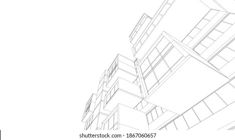 Building 3d structure architectural background