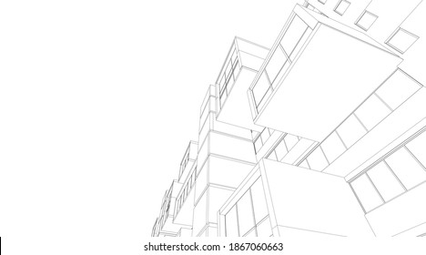 Building 3d structure architectural background