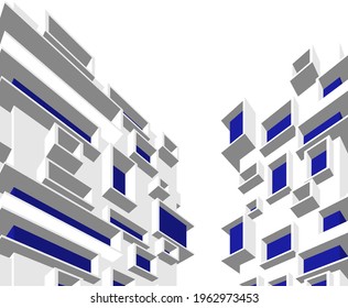 Building 3d structure. Architectural background. 