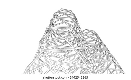 Building 3d structure. Architectural background. 