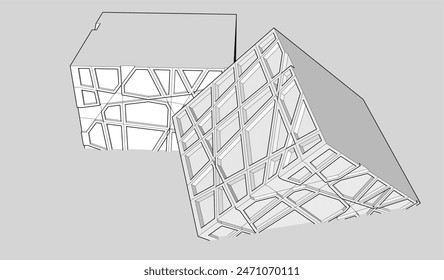 Building 3d structure. Architectural background. 