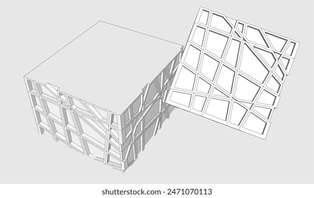 Building 3d structure. Architectural background. 