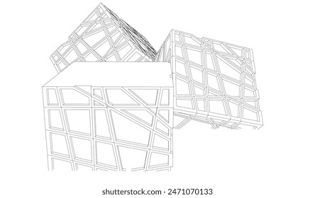 Building 3d structure. Architectural background. 