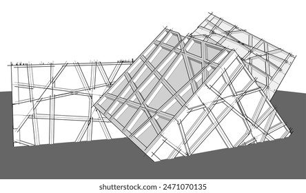 Building 3d structure. Architectural background. 