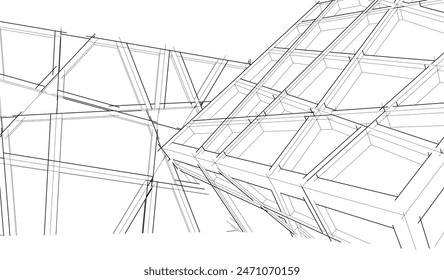 Building 3d structure. Architectural background. 