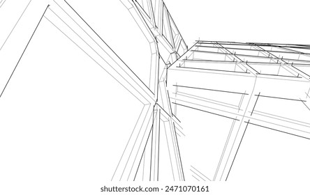 Building 3d structure. Architectural background. 