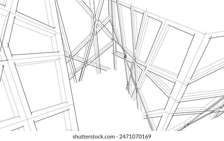 Building 3d structure. Architectural background. 