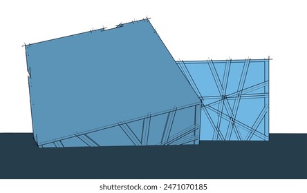 Building 3d structure. Architectural background. 