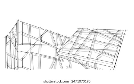 Building 3d structure. Architectural background. 