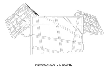 Building 3d structure. Architectural background. 