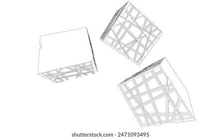 Building 3d structure. Architectural background. 
